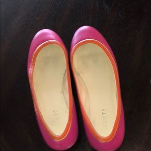 Pink flats with orange trim from Talbots